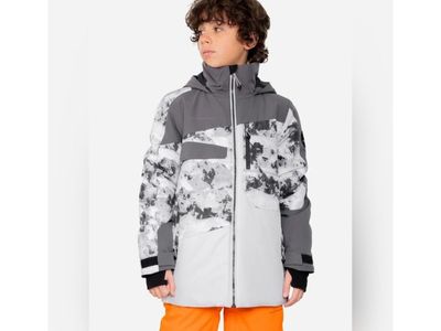 Obermeyer Boys Axel Jacket Ski Snowboard Gray Black Size Teen Medium 10-12