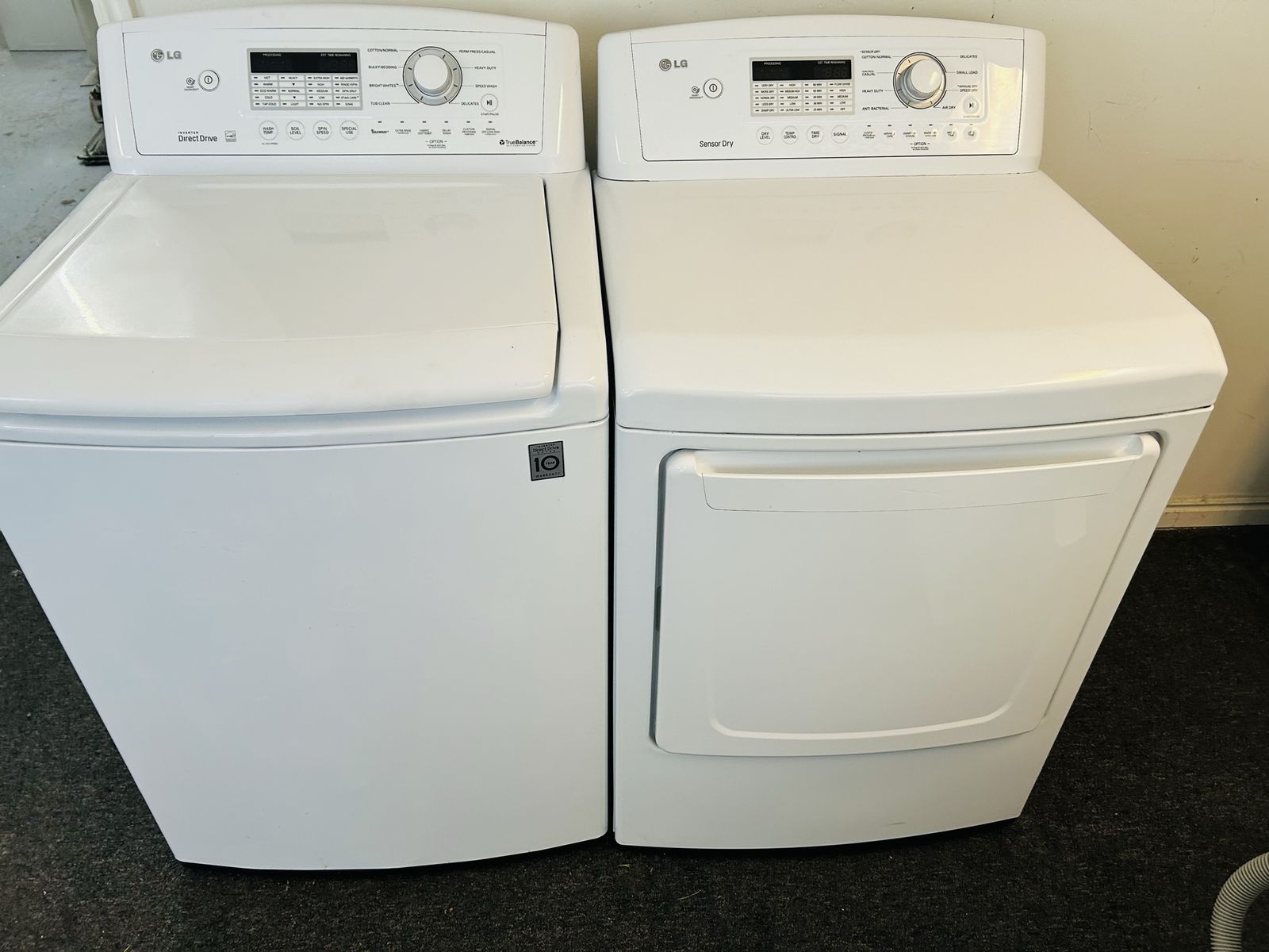 LG super capacity washer and dryer set