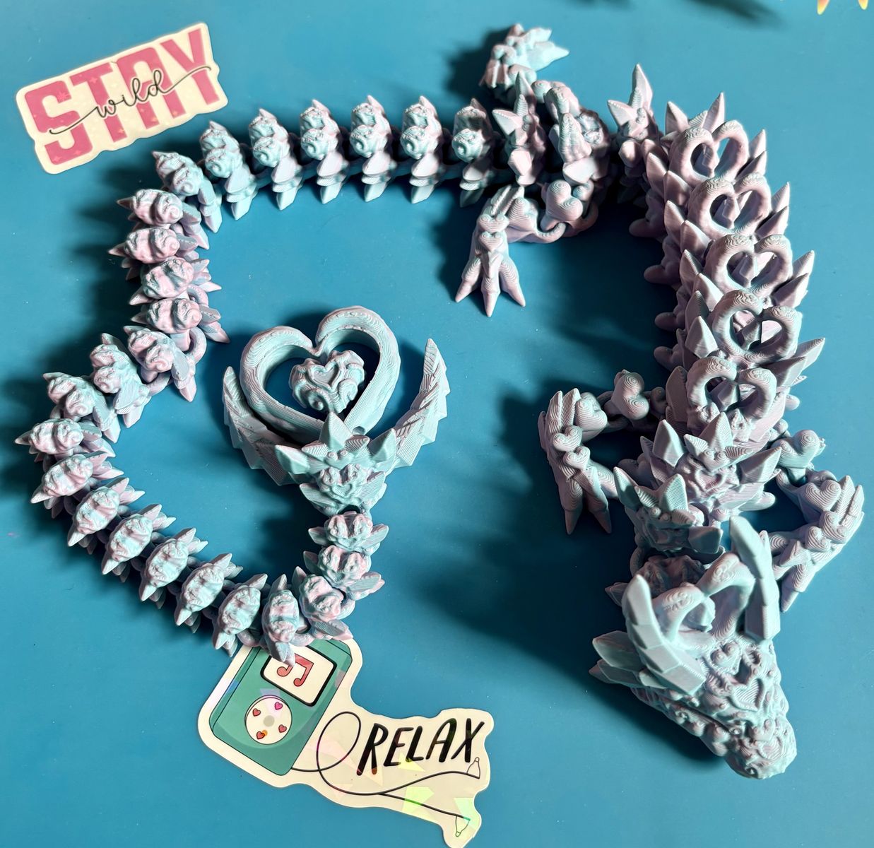 3D Printed Print Printing Dark Heart ADHD AUTISM Fidget Fidgets Toy Toys Dragon