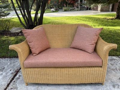 Wicker loveseat for indoor or outdoor use
