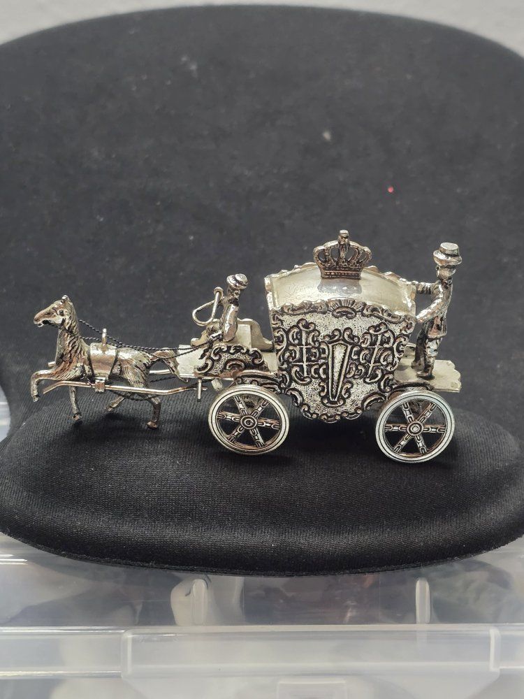 Miniature Horse Carriage, Silver, 1949 H. Hooykaas, Schoonhoven, Netherlands