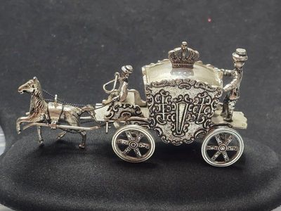 Miniature Horse Carriage, Silver, 1949 H. Hooykaas, Schoonhoven, Netherlands