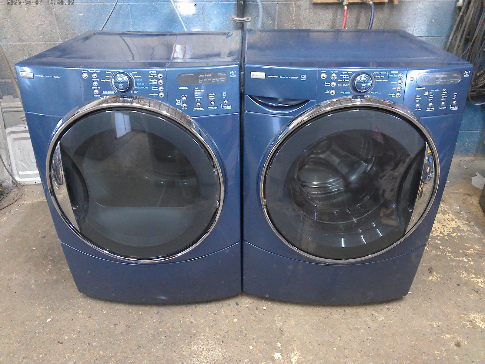 Kenmore front load washer with matched electric dryer