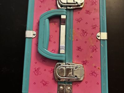 Pink & Teal Butterfly Caboodle with Latches
