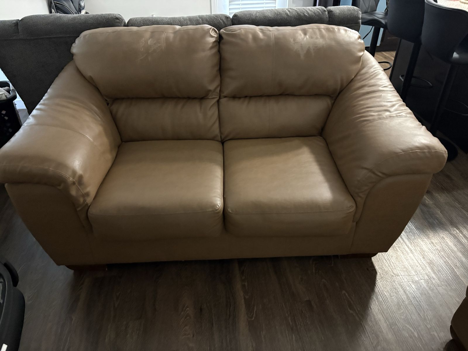 Love seat couch with ottoman