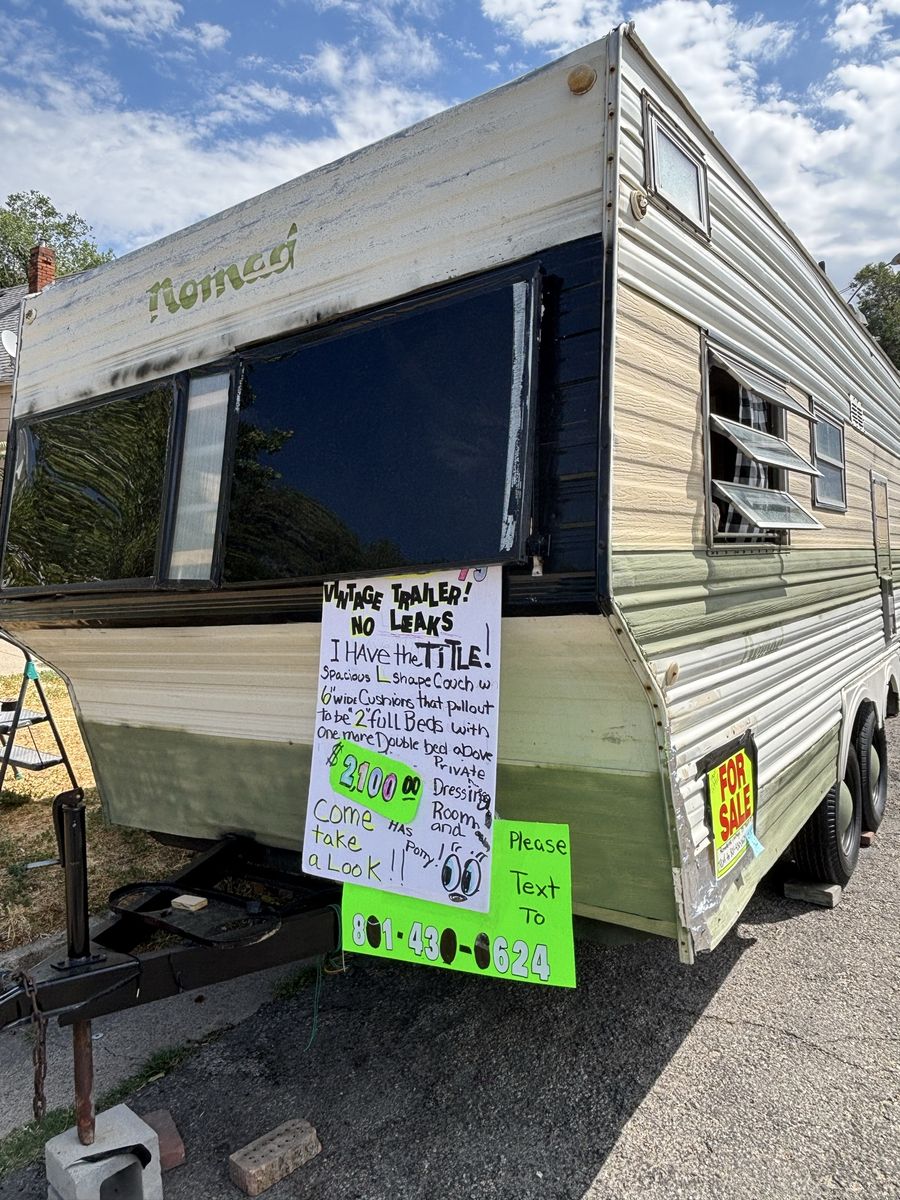 Vintage Nomad Travel Trailer - Small but Mighty with L-Shape Couch and Double Bed, No Leaks!