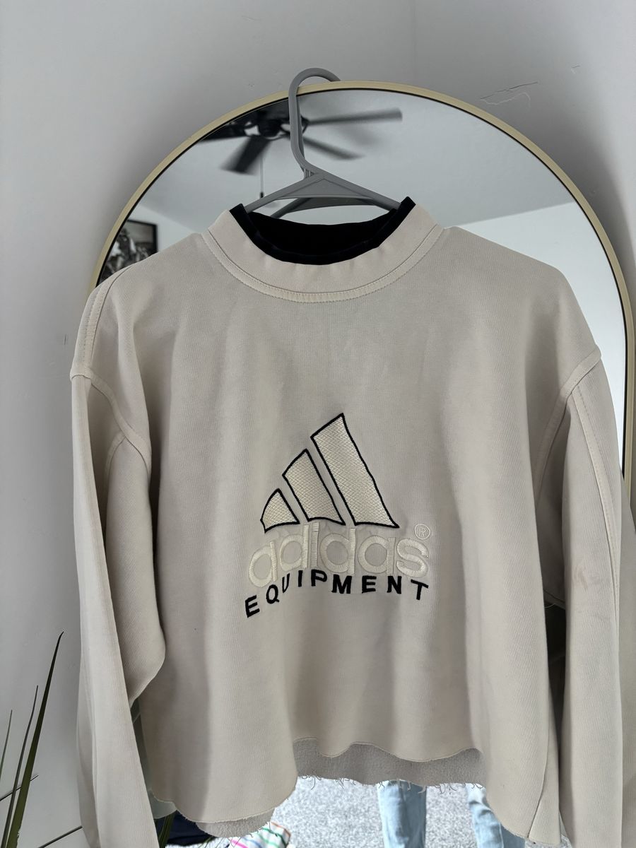 Vintage 90s Adidas Equipment Cropped Crewneck Sweatshirt