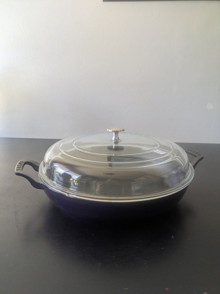 staub cast iron braiser with lid 12 inch