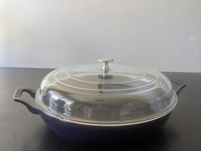 staub cast iron braiser with lid 12 inch