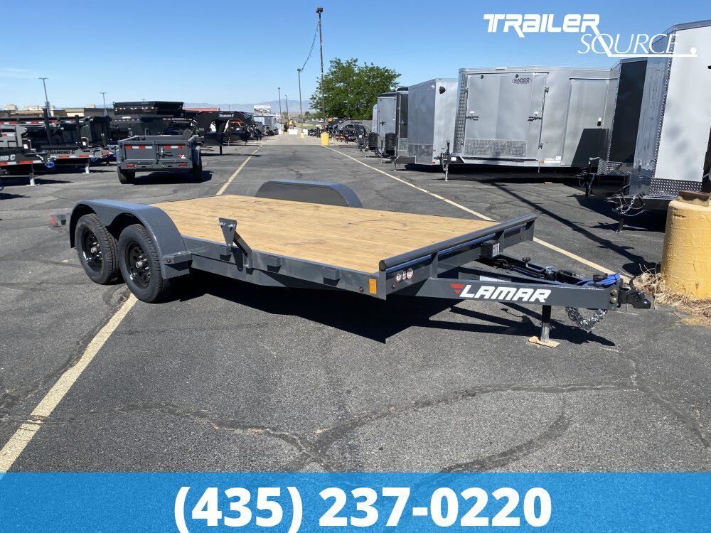 7x16 Lamar CE Flatbed Car Hauler Trailer - 7K GVWR
