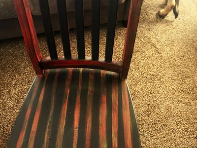 Real wood antiqued chair refurbished.