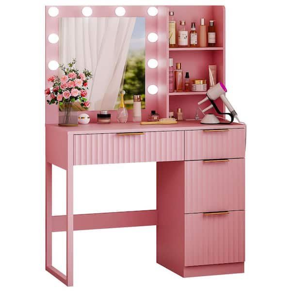 Karl home
1-piece Pink Particle Board Makeup Vanit