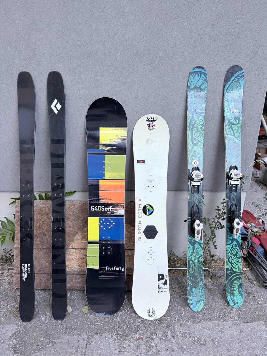 Black Diamond Skis, 540 Snowboard, Burton CSTM Snowboard, Nordica Patron Skis