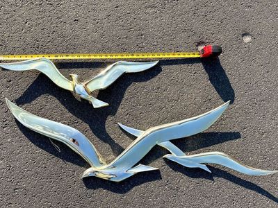 Extra Large Vintage Mid Century Modern seagulls wall art Syroco style, Dart Industries MCM birds, wall hangings