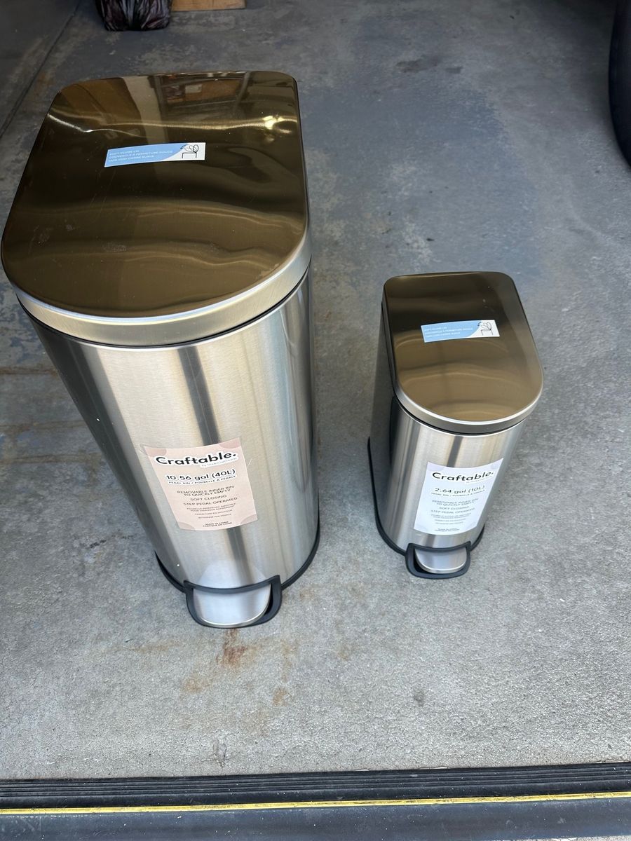 New - Craftable Kitchen and Bathroom Soft Close Garbage Cans