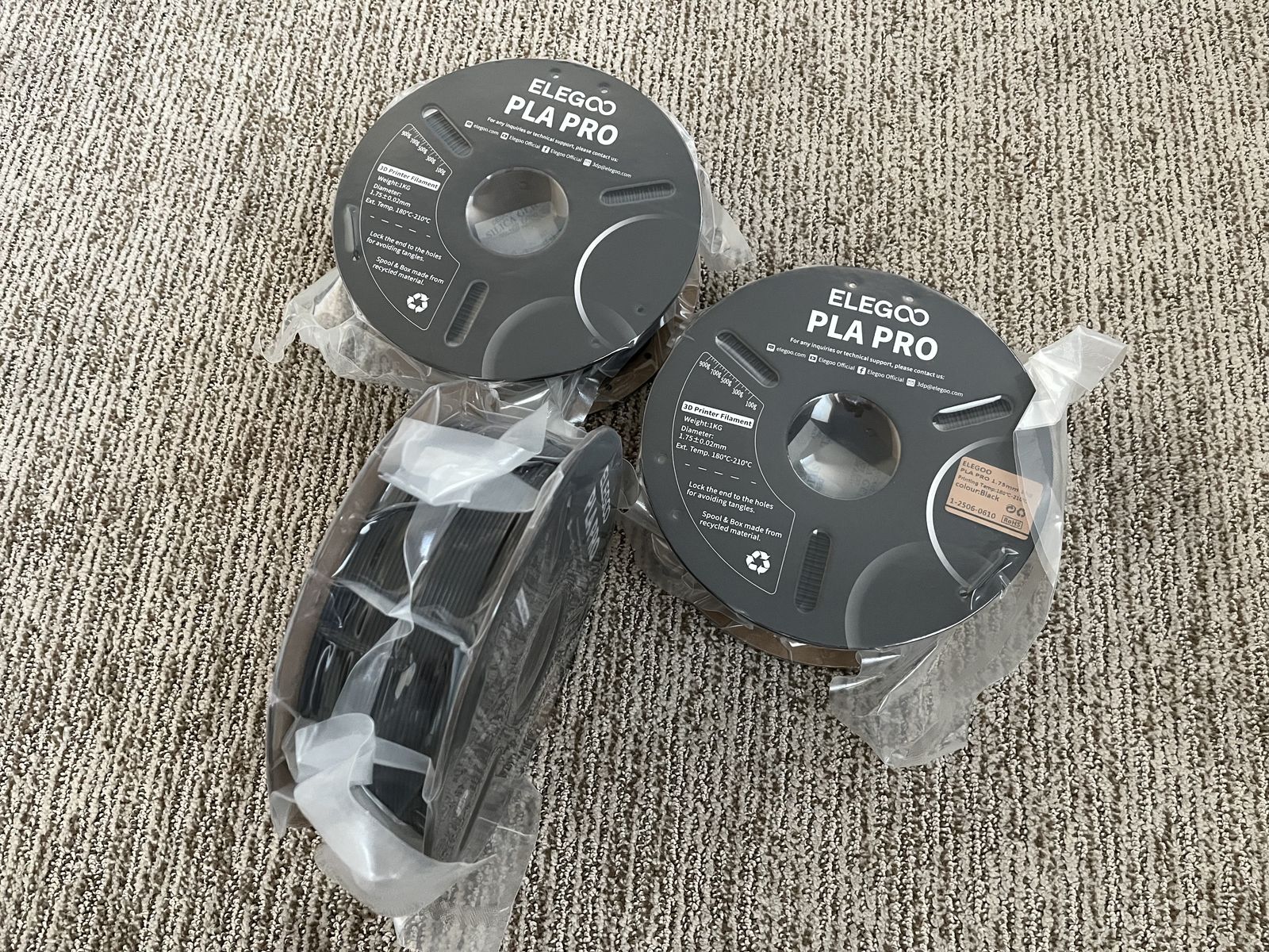 Elegoo PLA Pro Filament for 3D Printing, Black