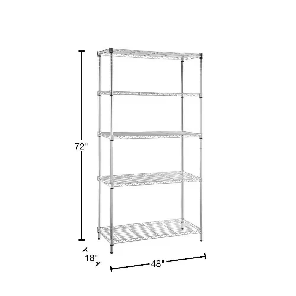 HDX 6-Tier or 7 -tier Heavy Duty Chrome Wire Shelving Unit – 18” Deep