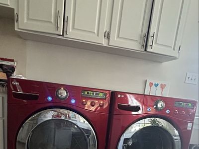 LG Front Load Washer and Dryer Set - Red