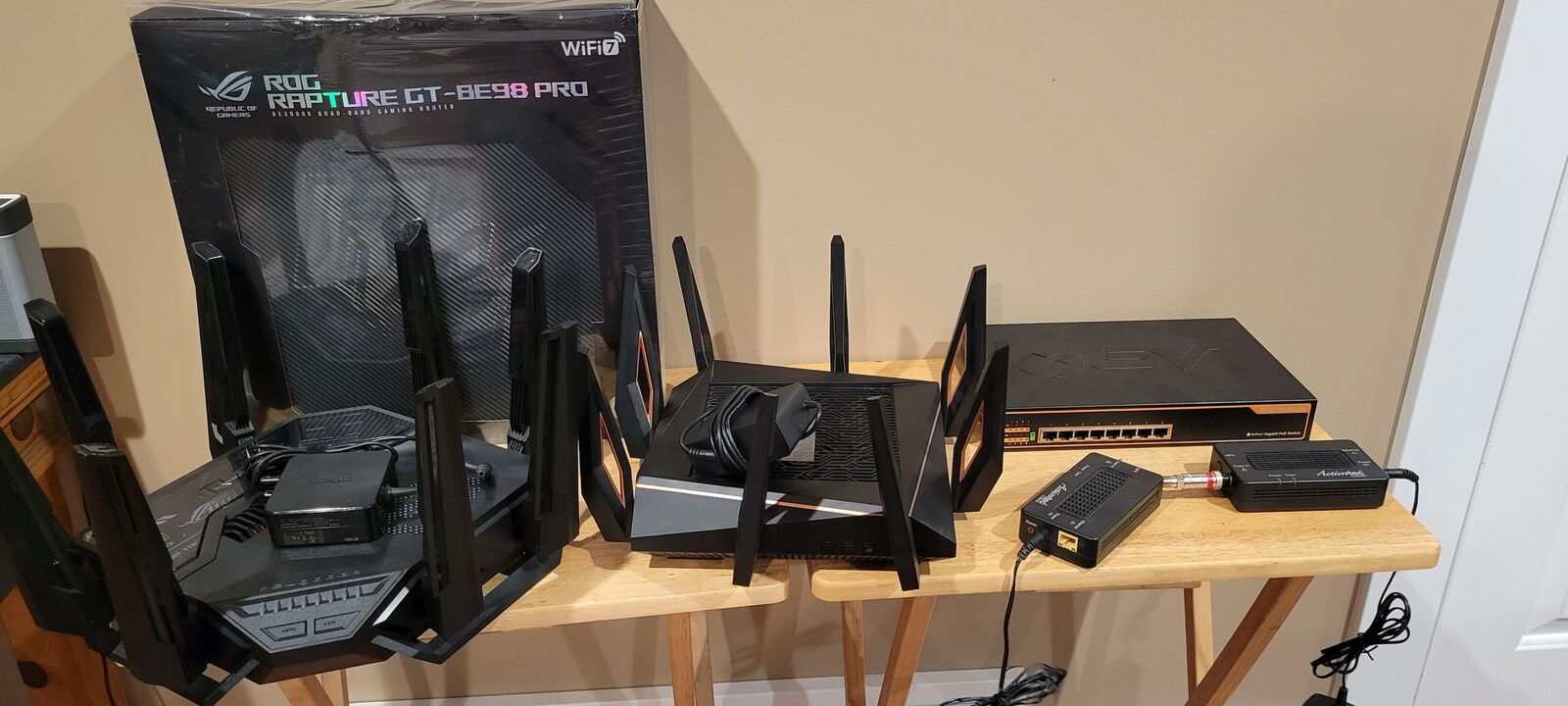 Asus Gaming Routers, POE Switch, MOCA adapters