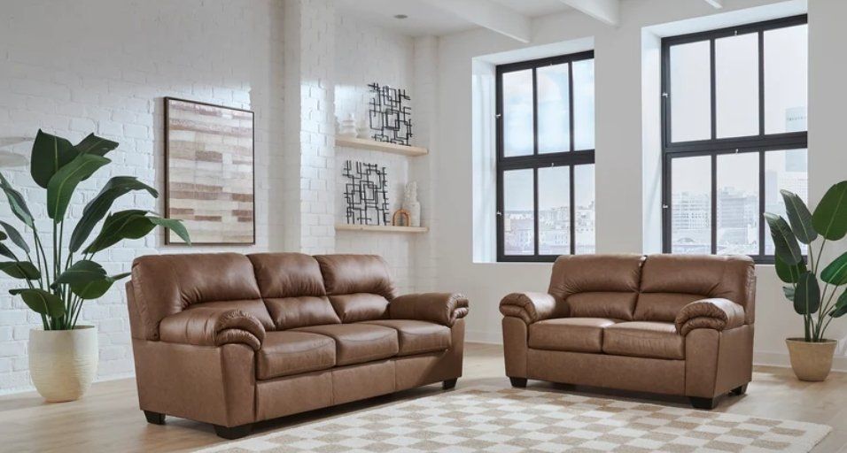 Brown Sofa And Love Seat Set