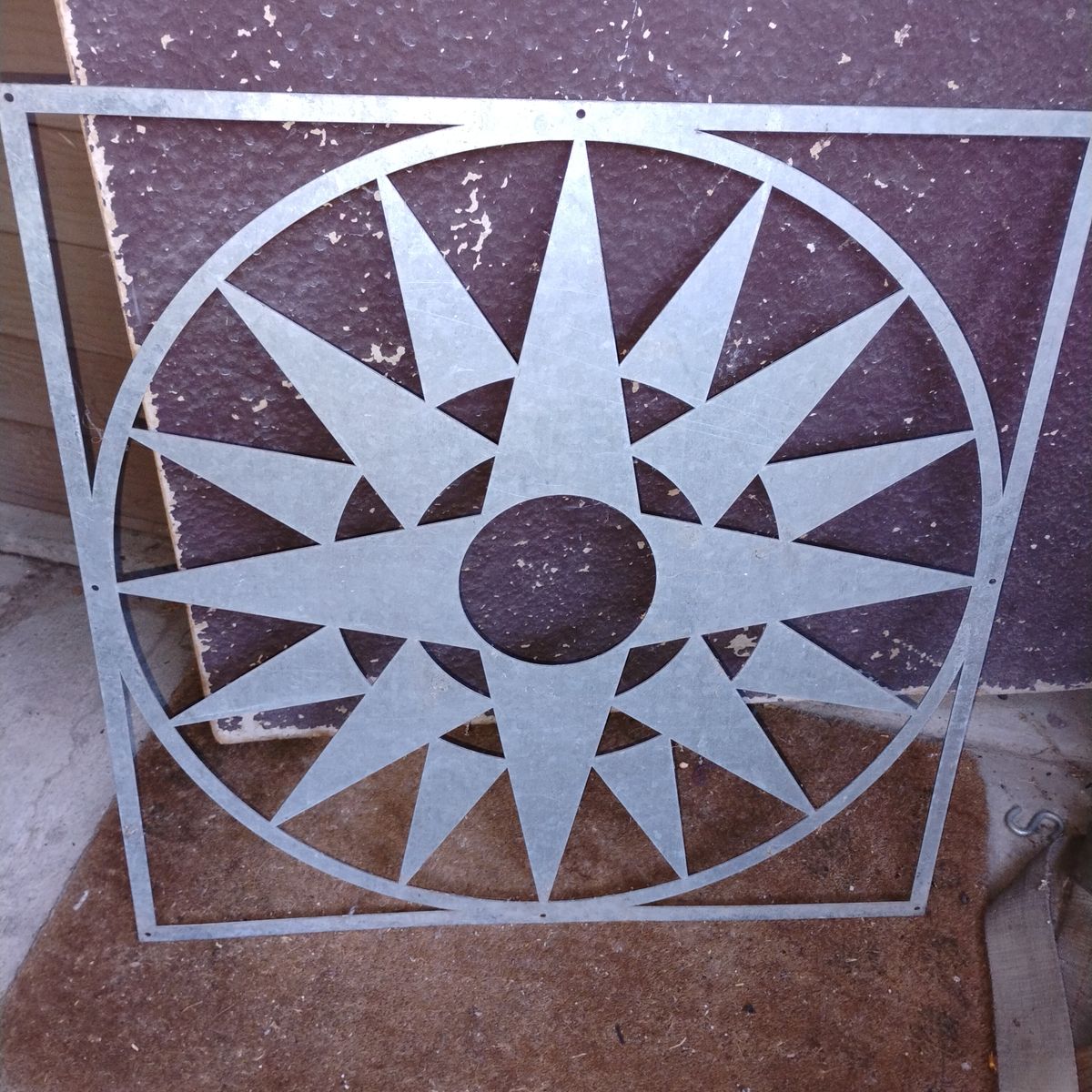 Two, 2'x2' Metal wall decor