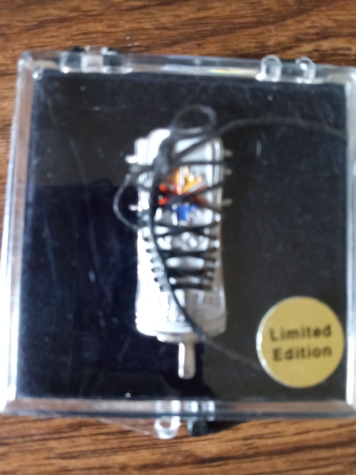 Olympic figure skater pin with real laces in bix