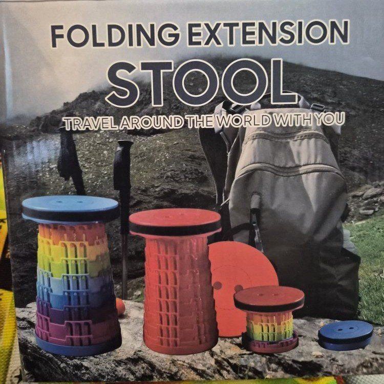 New Portable Telescoping Collapsible Stool Rainbow Folding Seat with Carry Strap