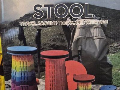 New Portable Telescoping Collapsible Stool Rainbow Folding Seat with Carry Strap