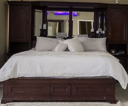 King Size bedroom set with dresser and mirror