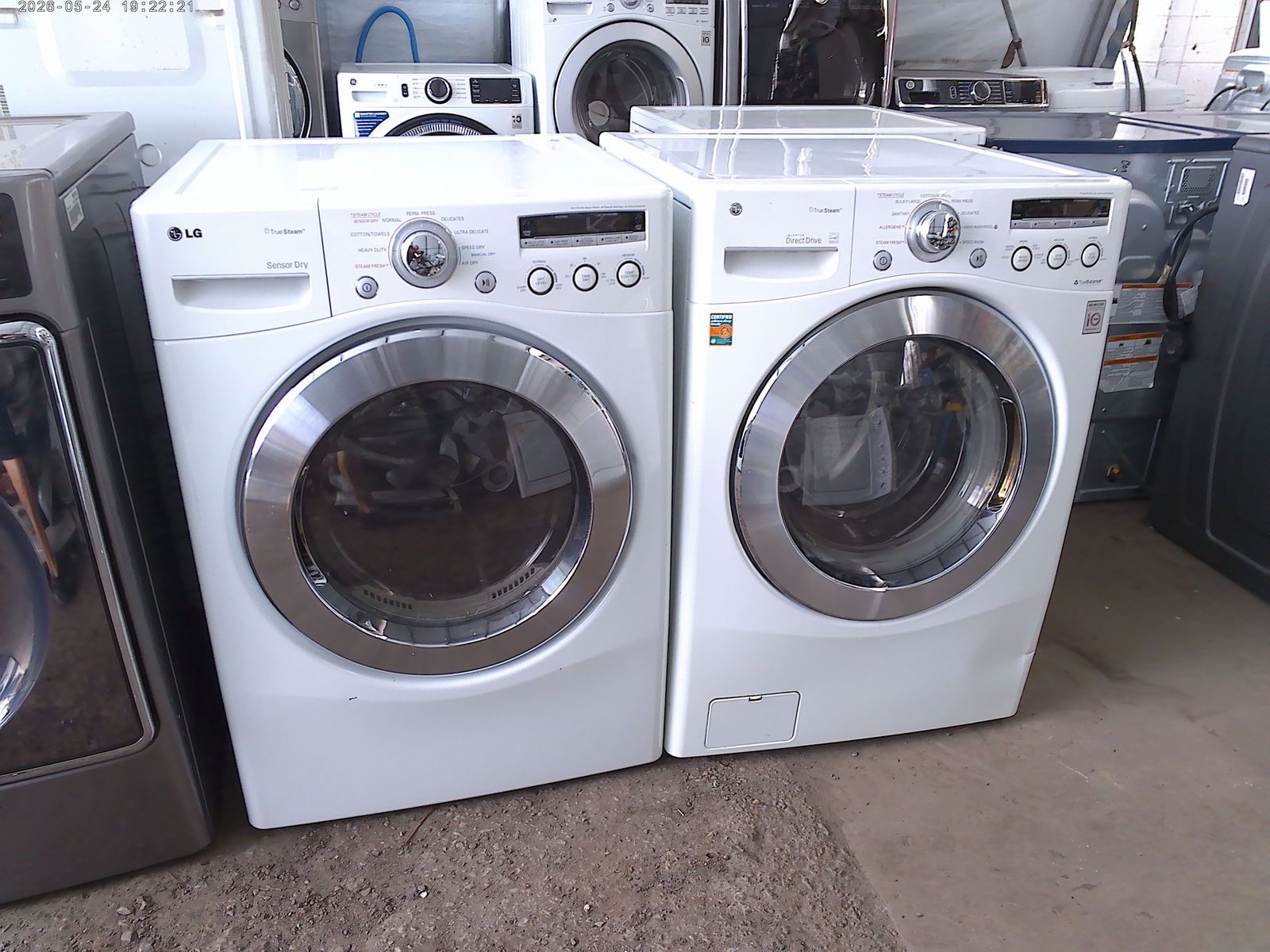LG front load washer with matched electric dryer