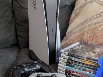 PS5 Disc Edition w/dbrand Plates, Games, and Contr