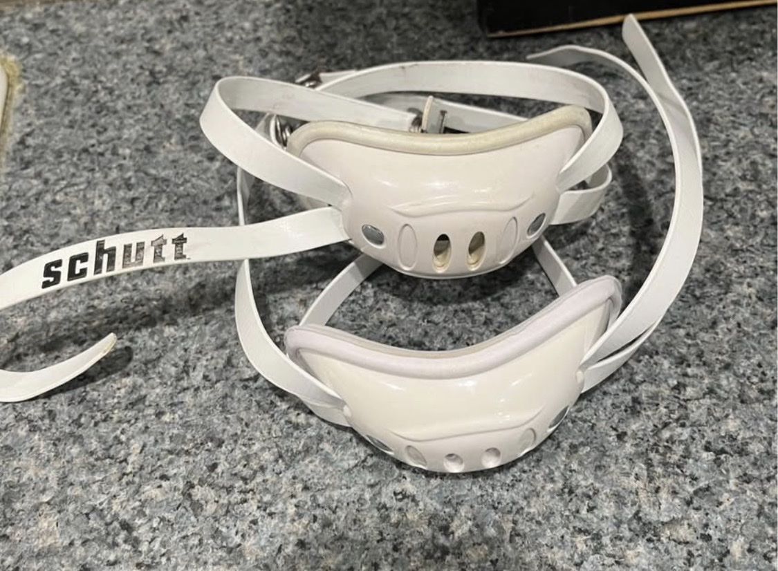 Schutt White Football Helmet Chinstraps