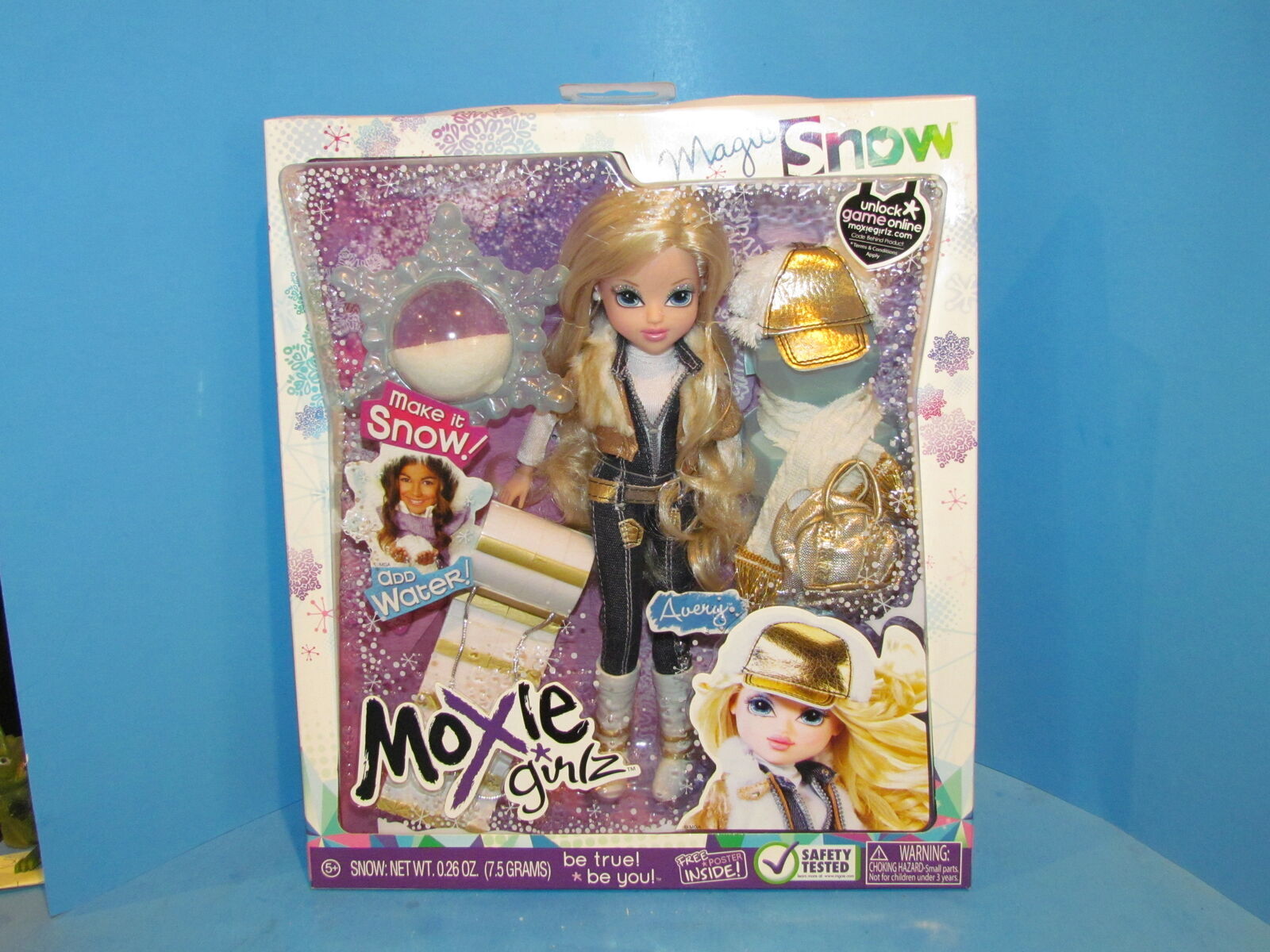 Moxie Girlz Rare "Magic Snow" Avery Doll New in Box Retired L@@K