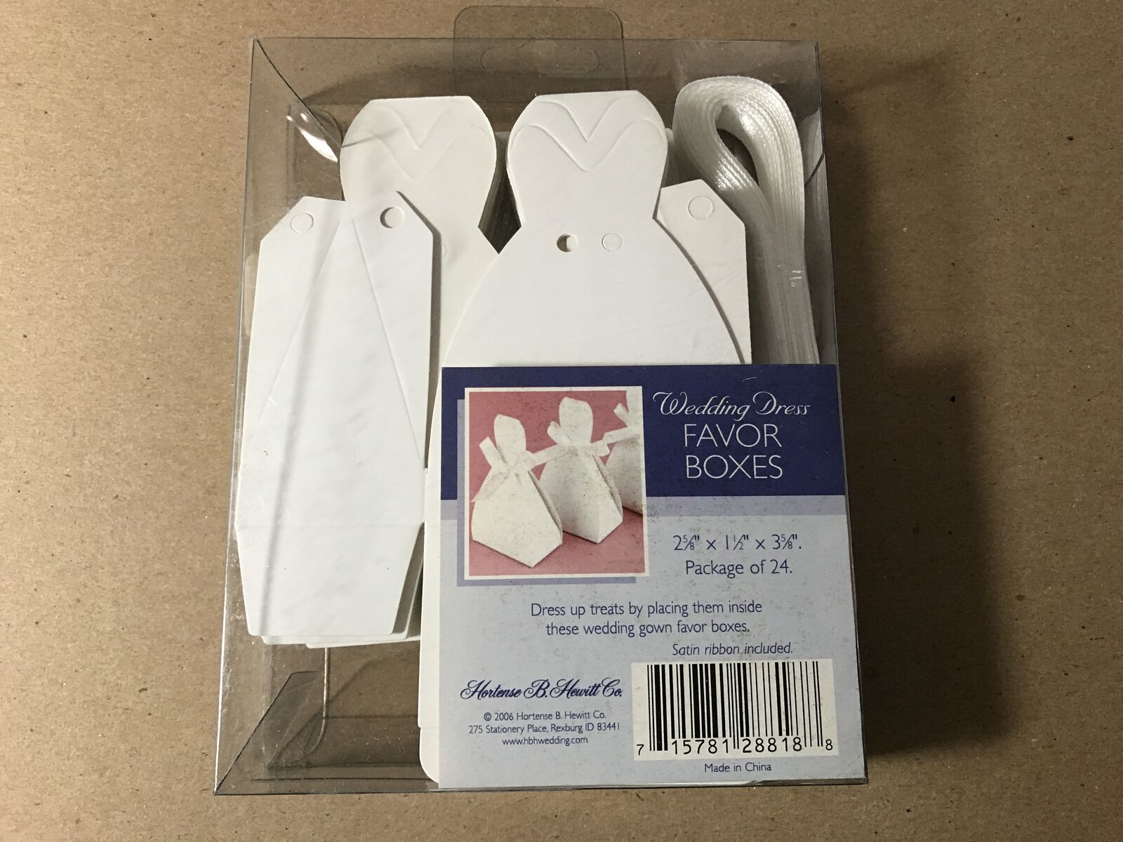 Hortense B Hewitt Co Wedding Dress White Favor Boxes or Black & Ivory Flourish Wedding Favor Boxes, New