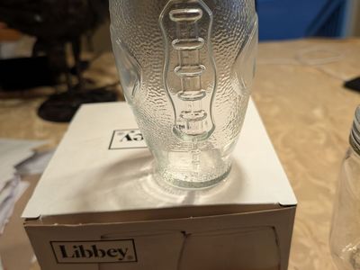 Libbey Football Glass Beer Glasses 23oz Textured Glassware Set of 4