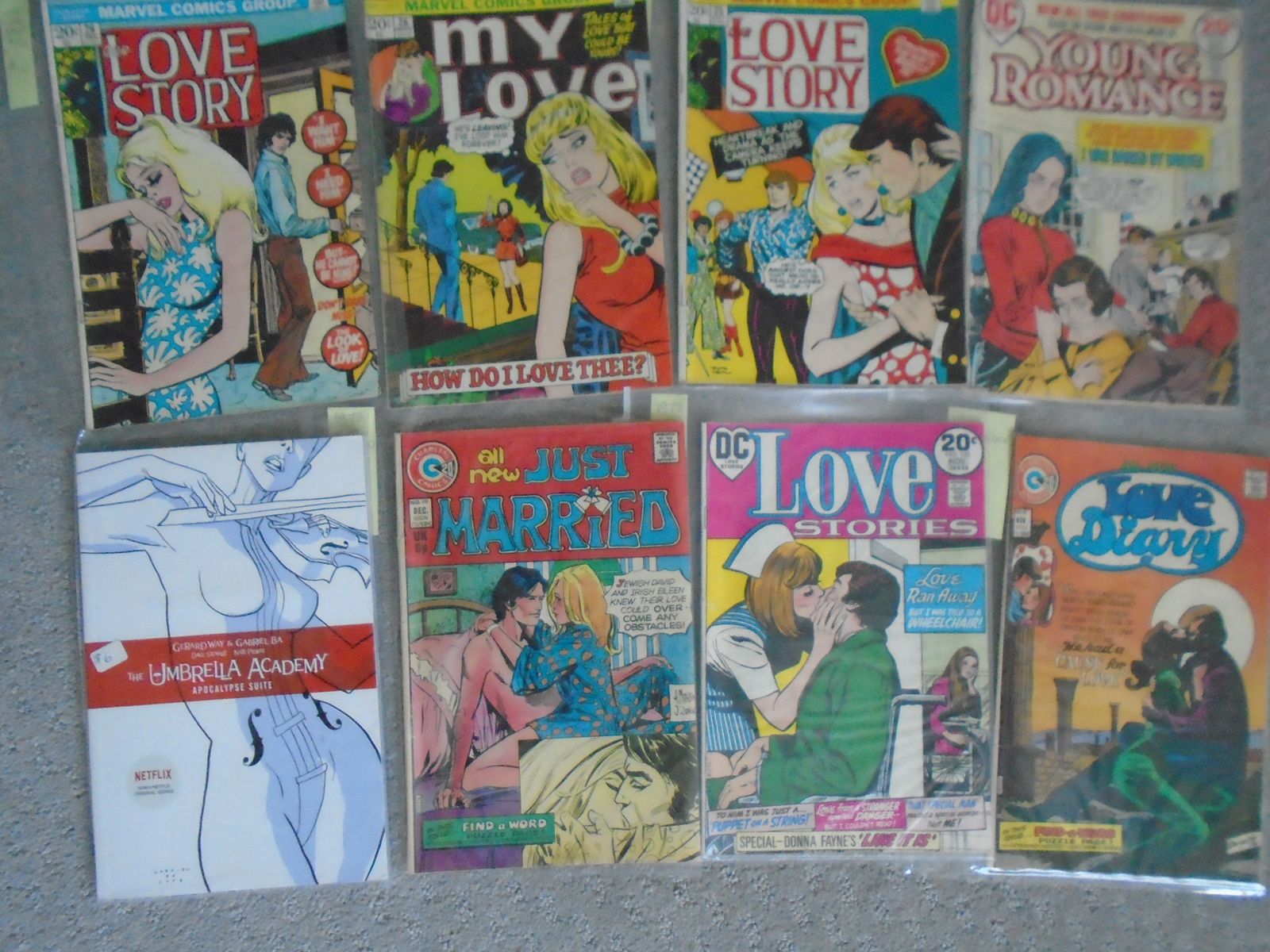 Seven 1973 Romance Comic Books, Plus One - Very Good Condition - All 8 for one price