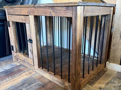 Rustic dog crate/end table