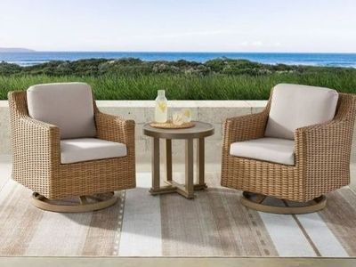 Member's Mark Breck Patio Chat Set with Sunbrella Fabric, 3pc