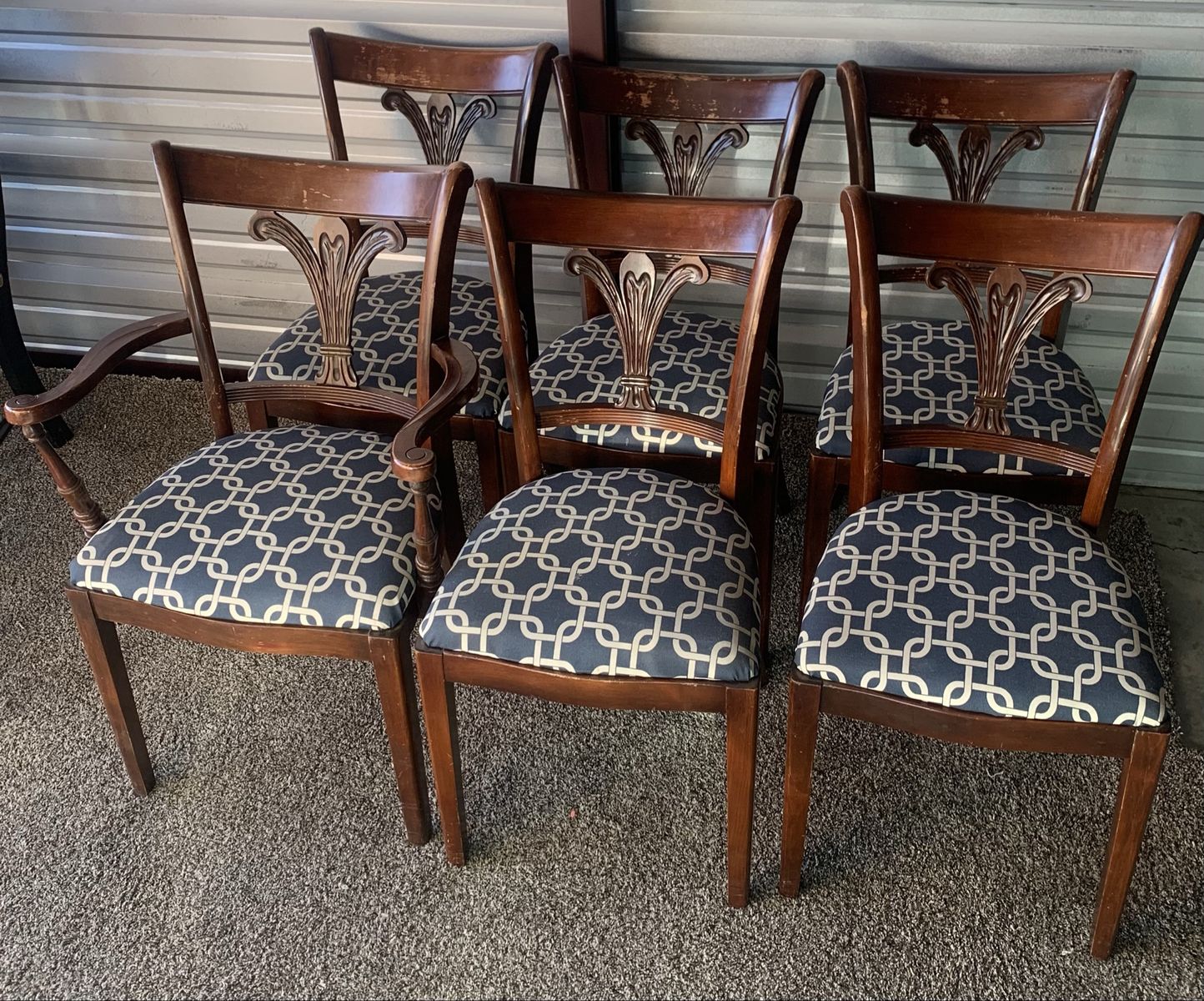 RARE TELL CITY MAHOGANY FLUER DE LUER CHAIRS