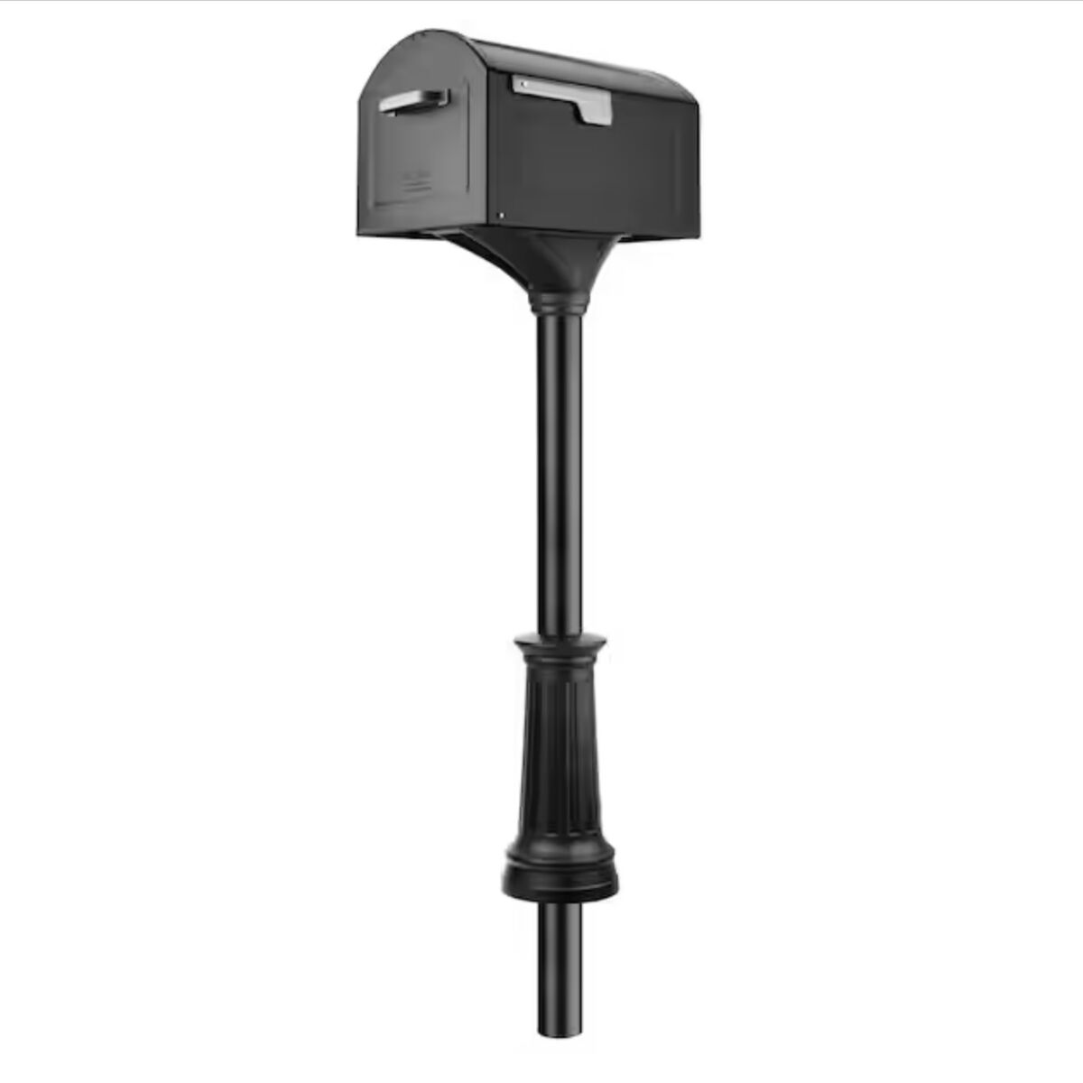 Architectural Mailboxes Centennial Black, Extra Large, Steel, Mailbox and Decorative Post Combo Kit