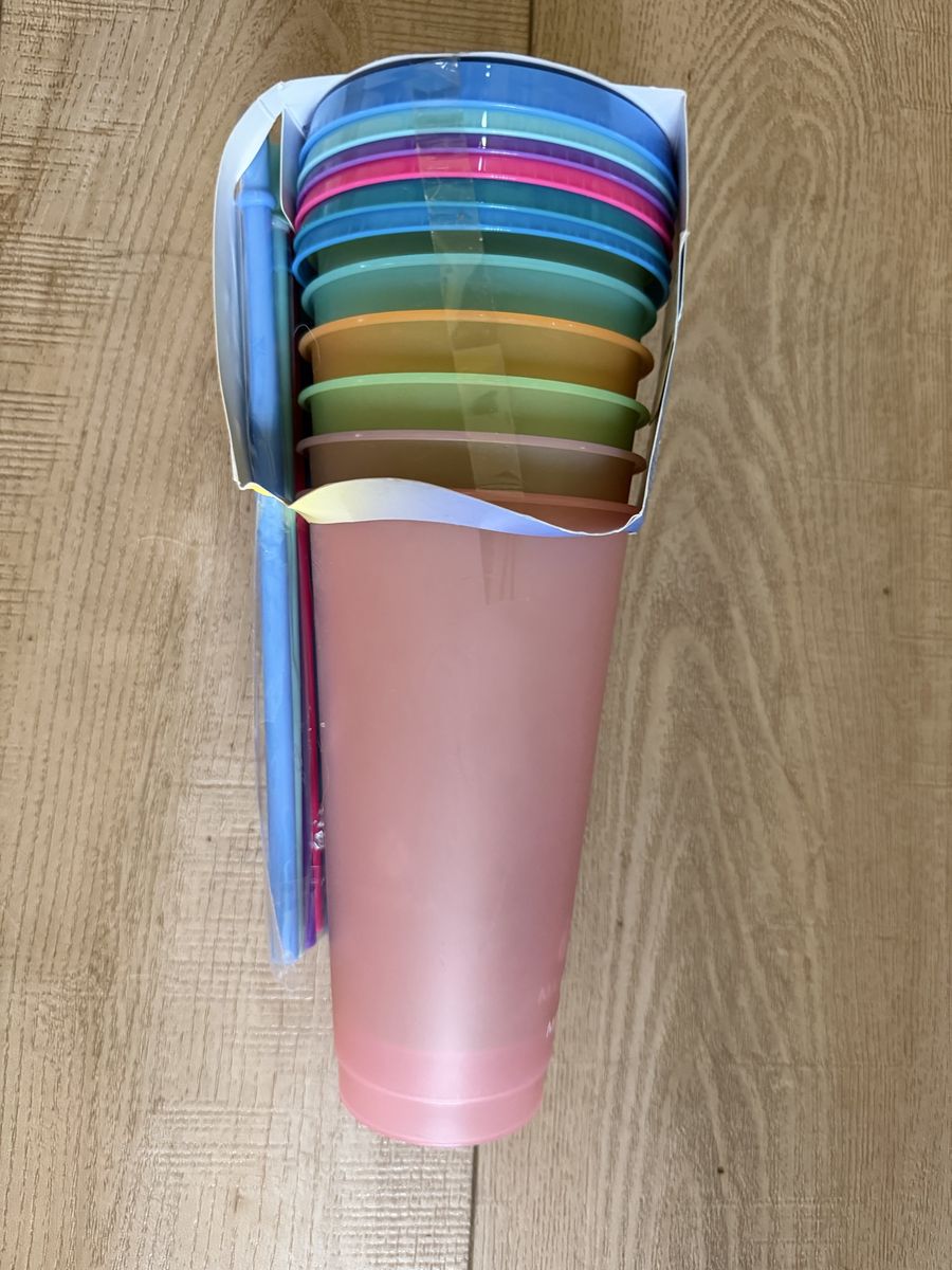 Manna Color-Changing Tumblers & Straws Set 24oz 6-Pack New