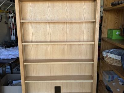 Solid Oak Bookcase / Display Shelf – 72” Tall – Adjustable Shelves