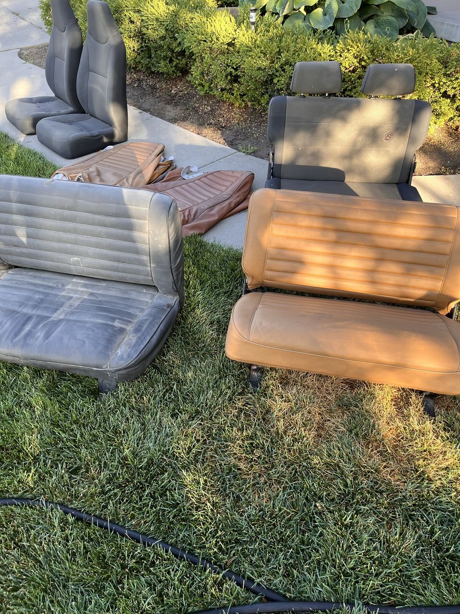 Used Jeep Car Seats - Vintage Style and Modern - Brown/Tan, Black and Gray