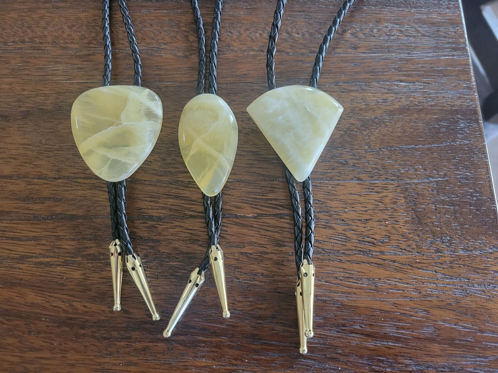 Honeycomb Calcite Bolo Tie Utah State Stone