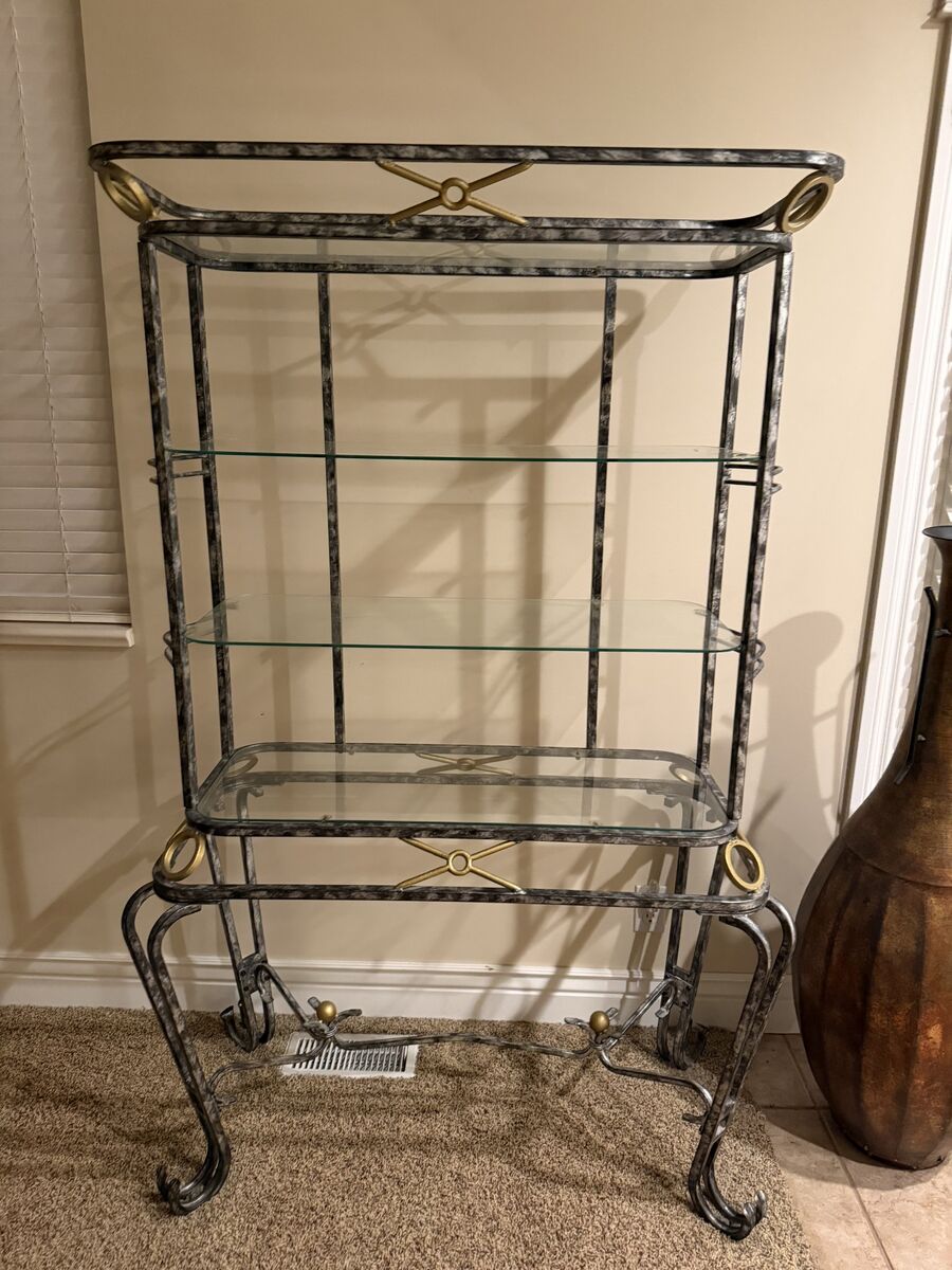 Decorative Metal and Glass Shelf Fixture
