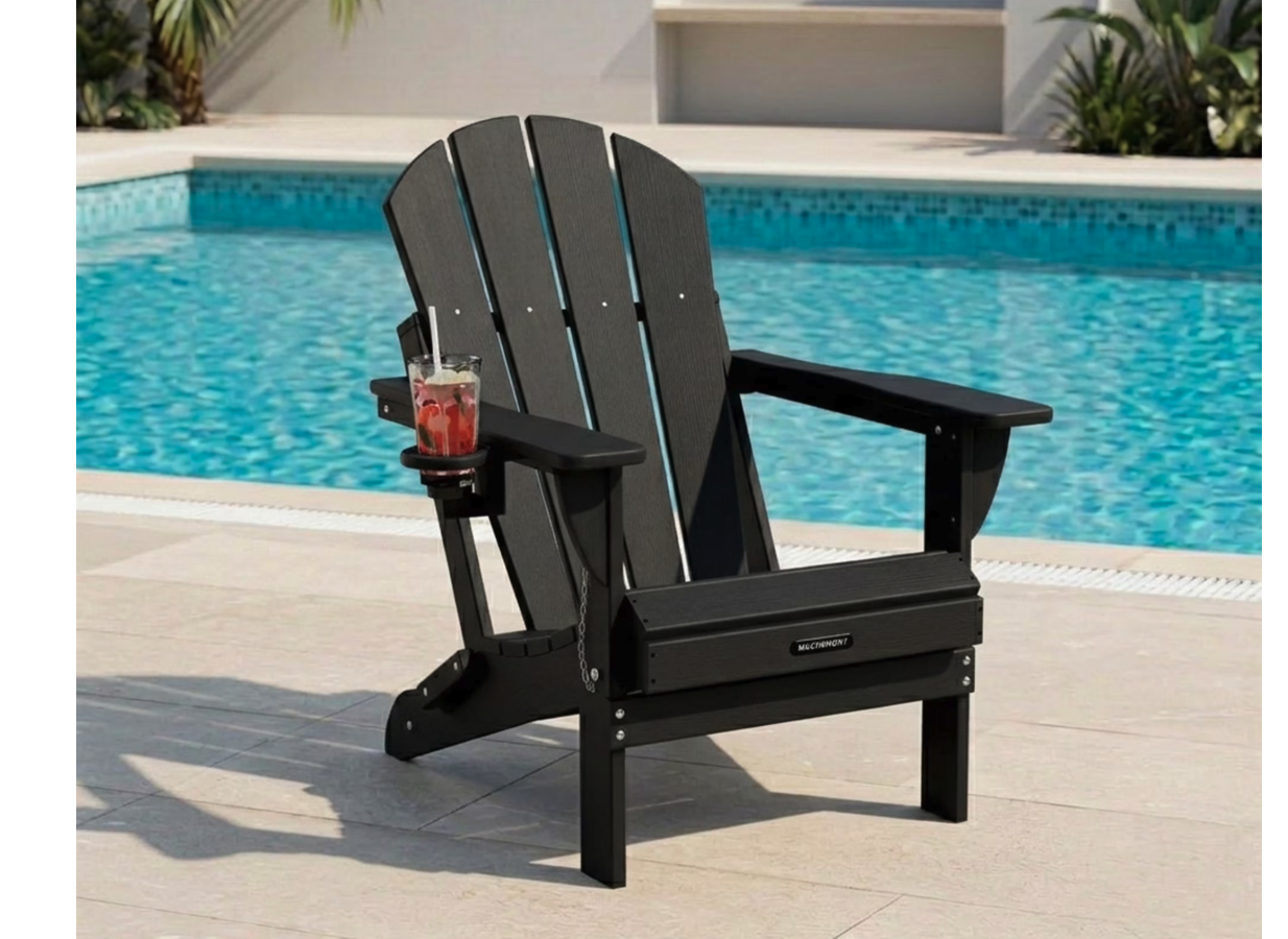 New Folding Adirondack Chair, Classic HDPE Plastic