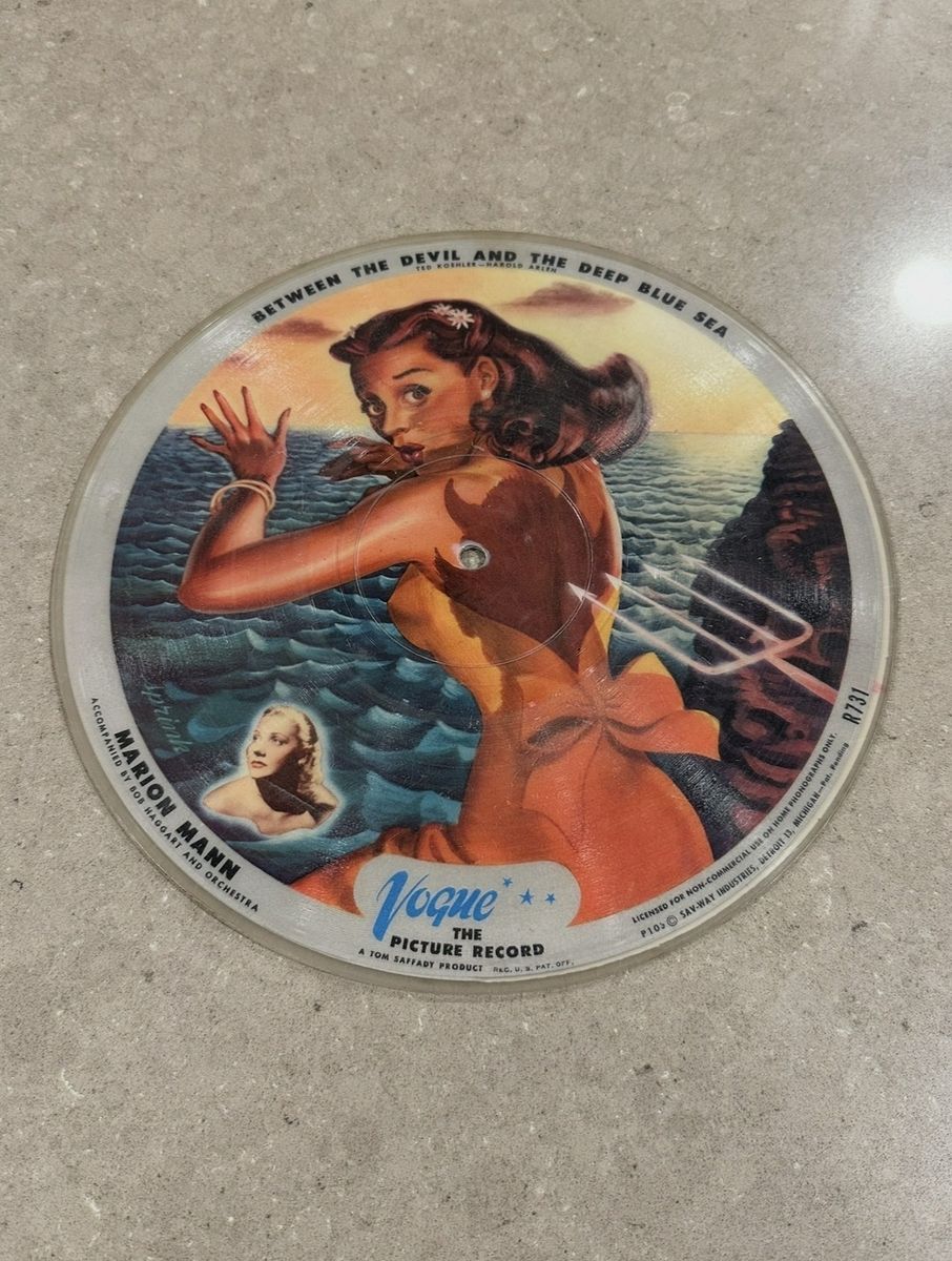 Vogue Picture Disc Vinyl-#R731 Marion Mann-Between The Devil & The Deep Blue Sea + You Took Advantage Of Me-Vintage Pinup Style