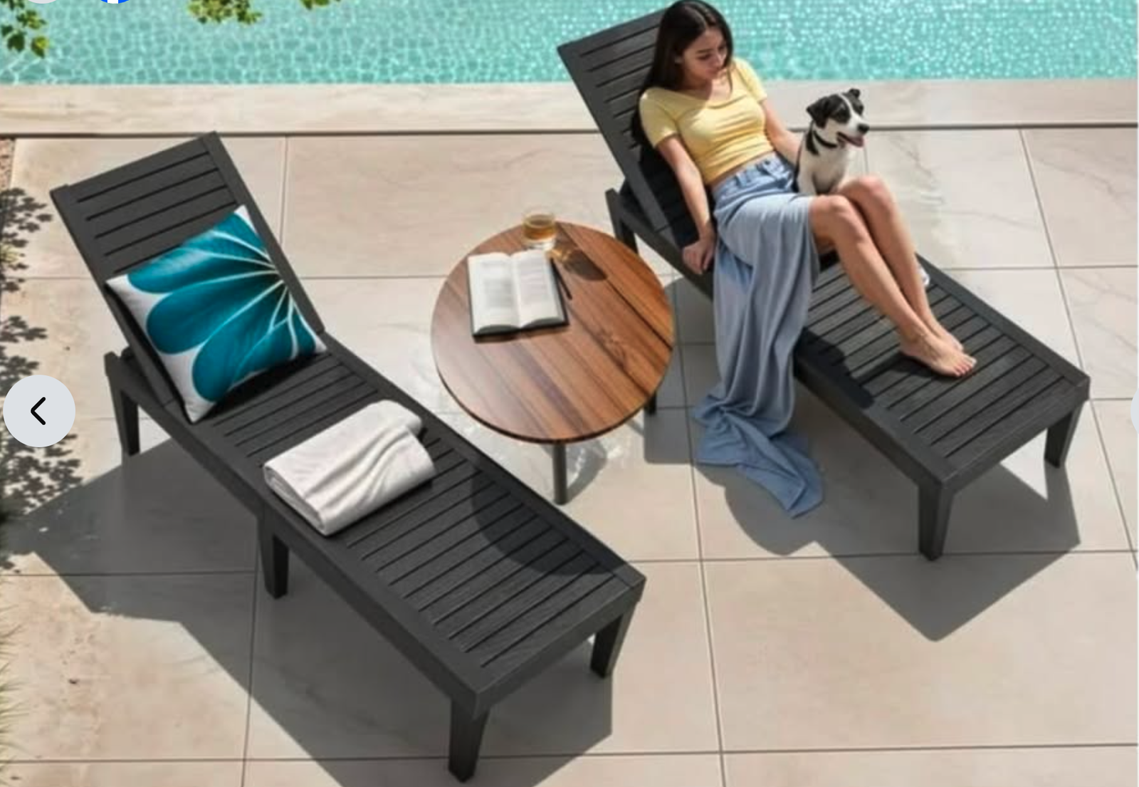 Brand New set of 2 Black Chaise Lounge Chair Set, adjustable, waterproof