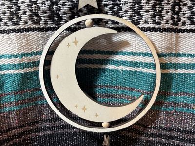 Wooden Moon and Stars Hanging Wall Decor