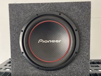 Pioneer Subwoofer in Enclosed Carpeted Box